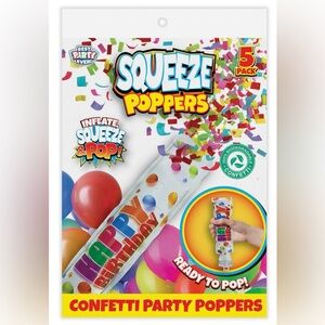 Confetti Party Poppers - Multicolor 5 pack